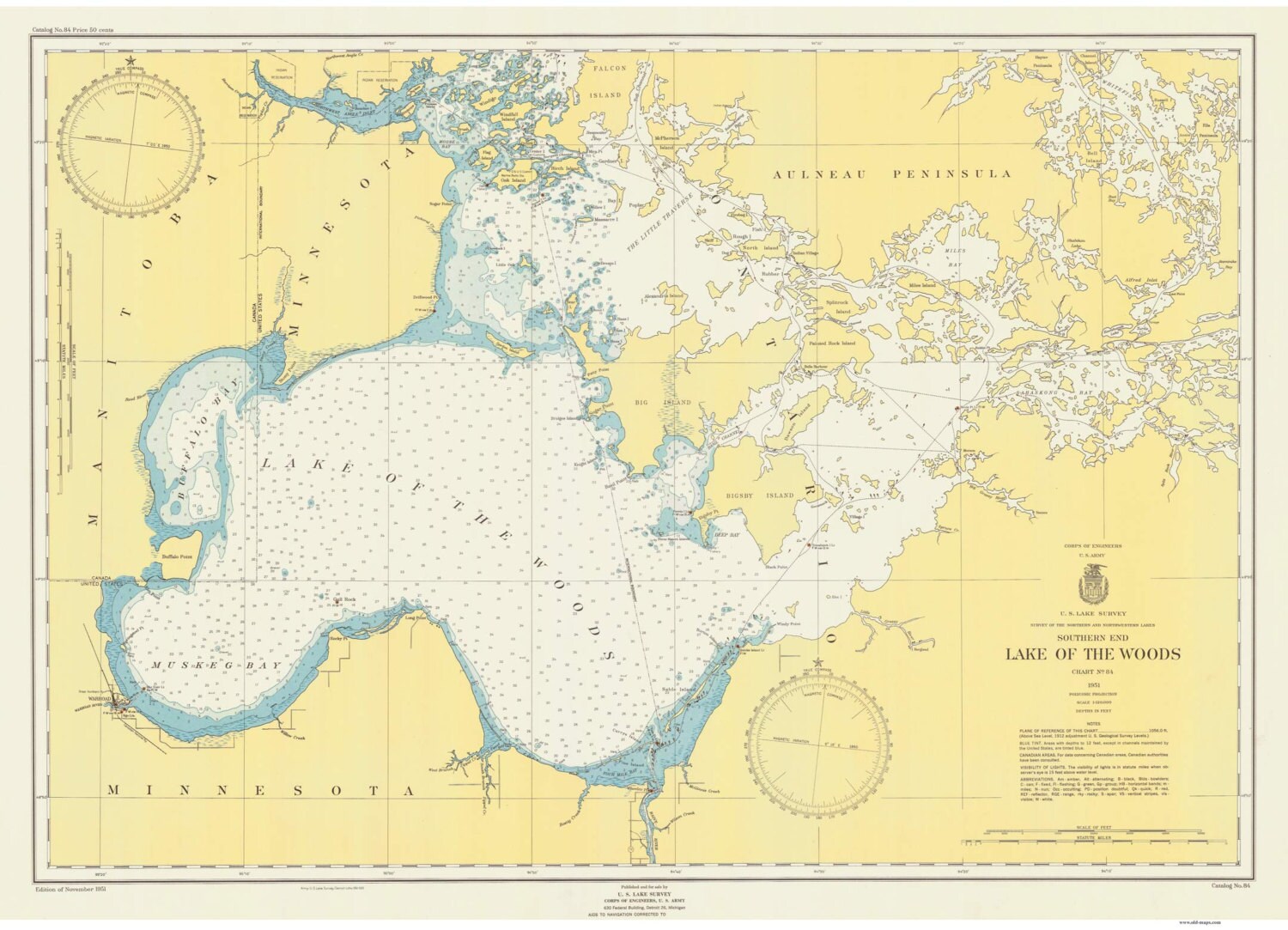 Lake Of The Woods 1951 Nautical Map Reprint Great Lakes   Il Fullxfull.764477057 8jz7 