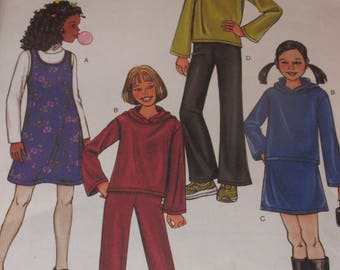 Butterick Pattern 3675 Fast & Easy Girls Jumper-Top-Skirt-Pants Sizes 12-16