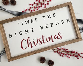 twas the night before Christmas wood sign