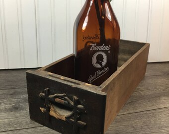 Vintage Borden's Brown Milk Bottle-Brown Milk Bottle-Glass Milk Bottle-Gail Borden Milk Bottle