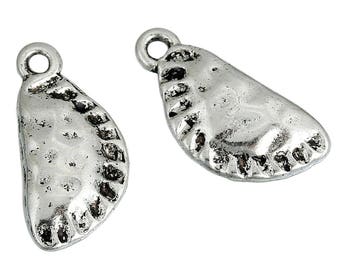 4 Antiqued Silver Pastry/Pierogi Charms