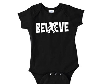 Sasquatch Onesie.. Believe Onesie.. Bigfoot Onesie.. Sasquatch Believe Onesie.. Baby Bigfoot Onesie.. Bigfoot Baby Bodysuit..