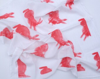 Bunny Rabbit Flour Sack Tea Towel