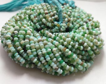 AAA Natural Peruvian Opal Faceted Beads 13" Strand | Fine Quality | Handmade Cut | Peru Opal | Opal Beads | Facet Opal Beads | Faceted Opal