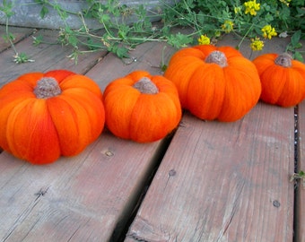 Set of Three Needle Felted Pumpkins