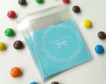 10 mini transparent blue 6.8cmx7cm gift bags pouches