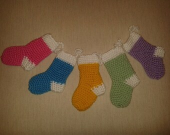 Handcrafted crochet Christmas stocking decorations