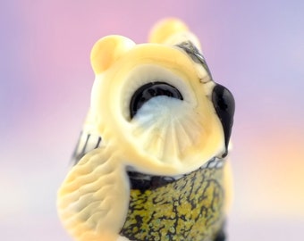 Cheswick.... lampwork owl bead............ sra