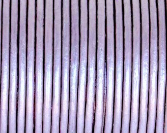 1st quality - 1.8/1.9mm - Metal round leather cord/lace. Light lilac - 50cm - CR117LILM0442