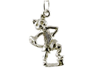 Sterling Silver Puss In Boots Charm For Bracelets
