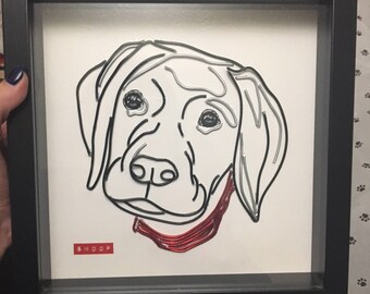 Bespoke Wire Pet Portrait Monotone