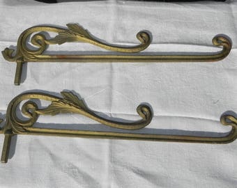 Swing Arm Curtain Rods ~ Pair ~ Room Dividers ~ Art Nouveau ~ 16" ~ Crane Drapery Rods