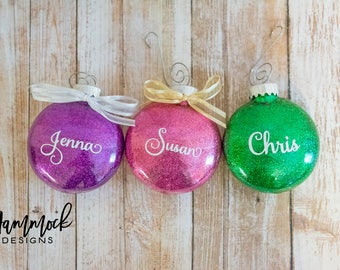 personalized christmas ornament, christmas ornament, custom ornament, christmas decoration, glitter ornament, 2017 Christmas ornament
