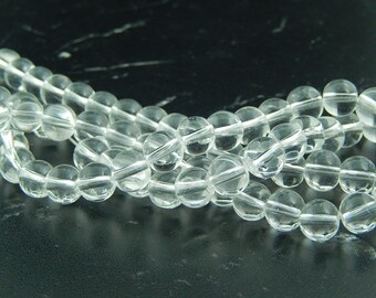 Transparent glass beads 8mm, set of 40