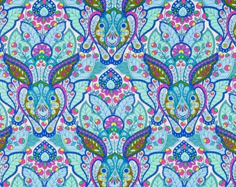 Tula Pink - Slow and Steady Collection - The Hare in Blue Raspberry