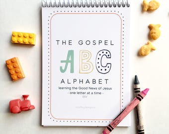 ESV, Gospel Alphabet, ABC book, Chart, Children, Bible verse, Scripture cards, ESV, kids, memory card, stocking