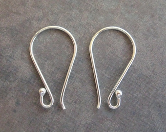 2 Bali Sterling Silver Ball Earwires 22 x 15mm