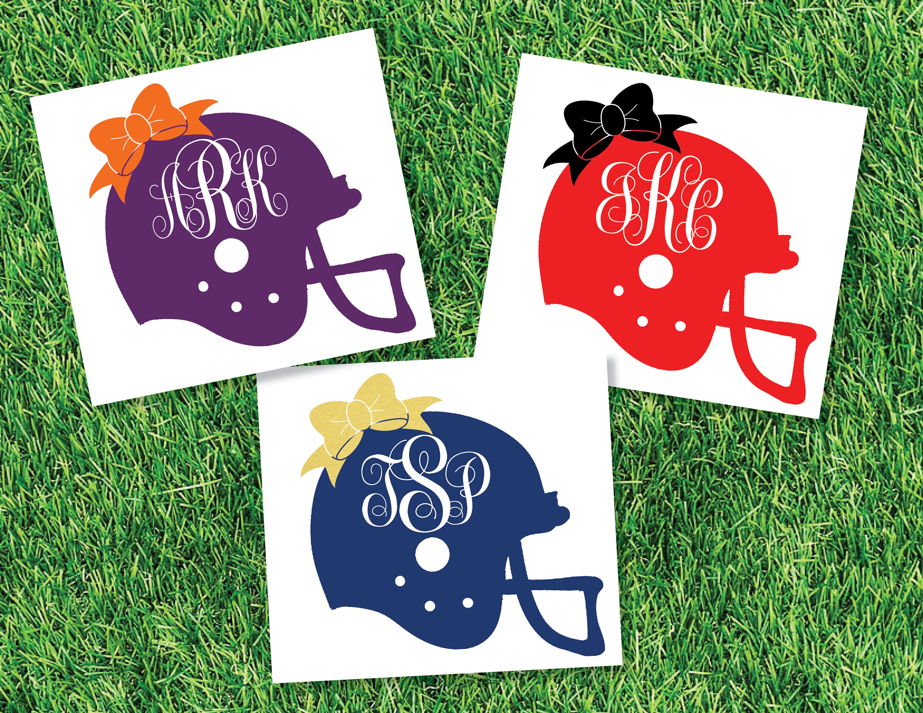 Football Helmet Monogram Vinyl Decal Football Monogram