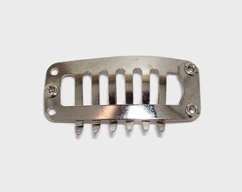 6 Metal Snap Combs - 30mm (1 1/4 inch)