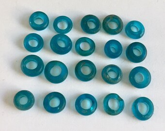 Vintage African Blue Glass Trade Beads - 20 beads