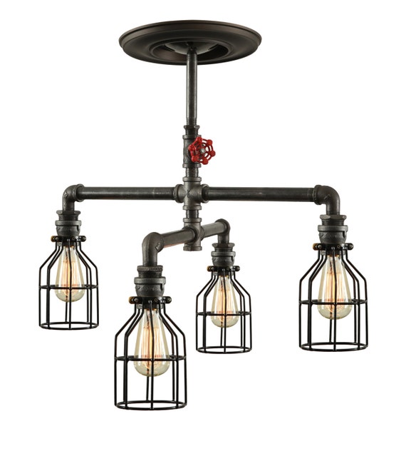 steampunk industrial ceiling light industrial pipe light
