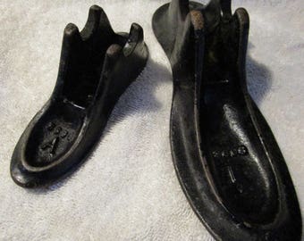Vintage Lot of 2 Cast Iron Shoe Molds/Forms