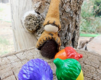 Oak Leaf Gnome with Rainbow Acorns (Set)