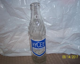 1960 Hycee Bottling Co Macon Ga 10 oz clear acl painted label soda bottle 9 1/4" tall