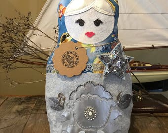 Matryoshka Russian Doll, Babushka fabric pillow