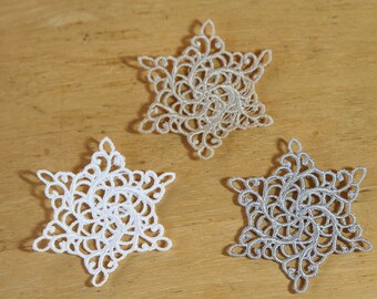 Little Snow Flakes - Embroidered Lace Ornaments or Seasonal Decor