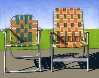 Summer Chairs (orange) - limited edition giclee print 88/100 - As seen in WEST ELM catalog