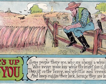 Vintage Comic Postcard Illustrated 1900's Estate Sale Collectible Paper Ephemera