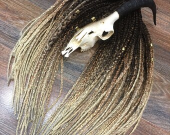 NATURAL looking DREADS BRAIDS. single or double ended dreadlocks. Dark brown to blonde x10 or full set