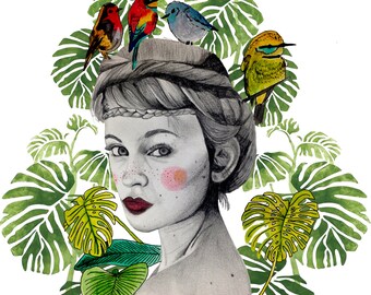 Illustration: Birds nest Print