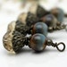 Smokey Golden Topaz Rondelle with Ceramic Bead Dangle Charm Drop, Pendant, Earring Dangle, Crystal Charm