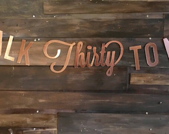Beautiful "Talk Thirty to Me" Banner! Perfect for Thirtieth Birthday Parties and Photo Backdrops! Available in GOLD, ROSE Gold, and SILVER!