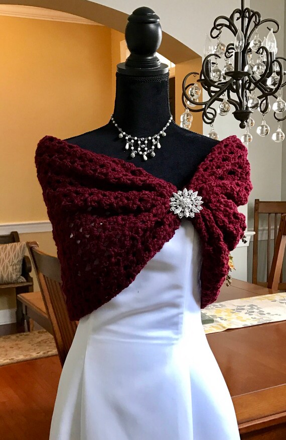 Burgundy wedding shawl/bridal Cape/bridal shawl/wedding