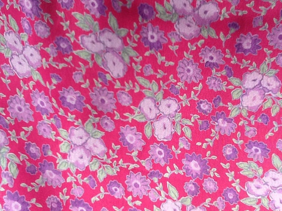 Pink Floral Rayon Fabric by the Yard Rayon Fabric by the