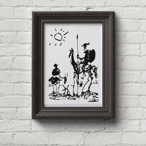 Don Quixote Pablo Picasso Print Wall Art Art Sketch Van