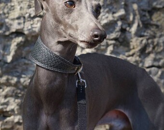 NEW! 4 Cm Wide Genuine leather italian Greyhound / Iggy martingale collar hand made