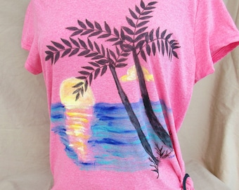 tropical scene on shirt