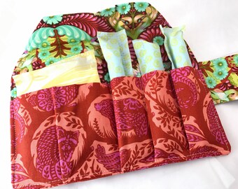 Privacy Pouch Tampon Bag Orange Tampon Holder Tampon Case Sanitary Pad Pouch Sanitary Pad Pouch Tula Pink Grandstand Orange Crush