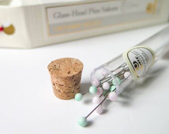Glass Head Pins | Tulip Hiroshima Patchwork Pins - Pastel Sherbert Glasshead pins - SAKURA