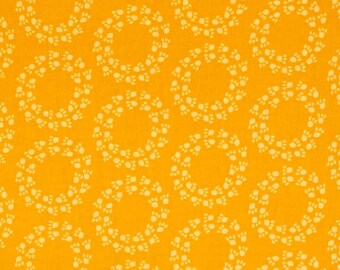 Yellow Robert Kaufman fabric by the yard - yellow fabric - Doodle Pop fabric - puppy paw fabric #17055