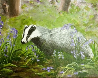 Badger painting | Etsy