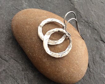 Minimalist Jewelry, Dainty hoop Earrings, Simple Earrings, Rustic Earrings, Minimalist Sterling Silver, Sterling Silver, GIFT for her