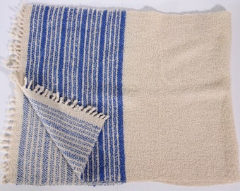 Woven blue and white runner