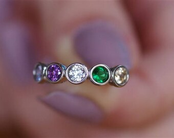 Birthstone Rings, Birthstone Rings For Mom, Mothers Birthstone Ring, Birthstone Jewelry For Mom, Custom Birthstone Ring, Family Ring, Ring