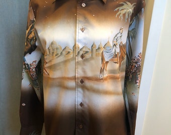 70s 1001 Arabian Nights Printed Button Down