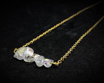 The ultimate stacker necklace in clear irradescent